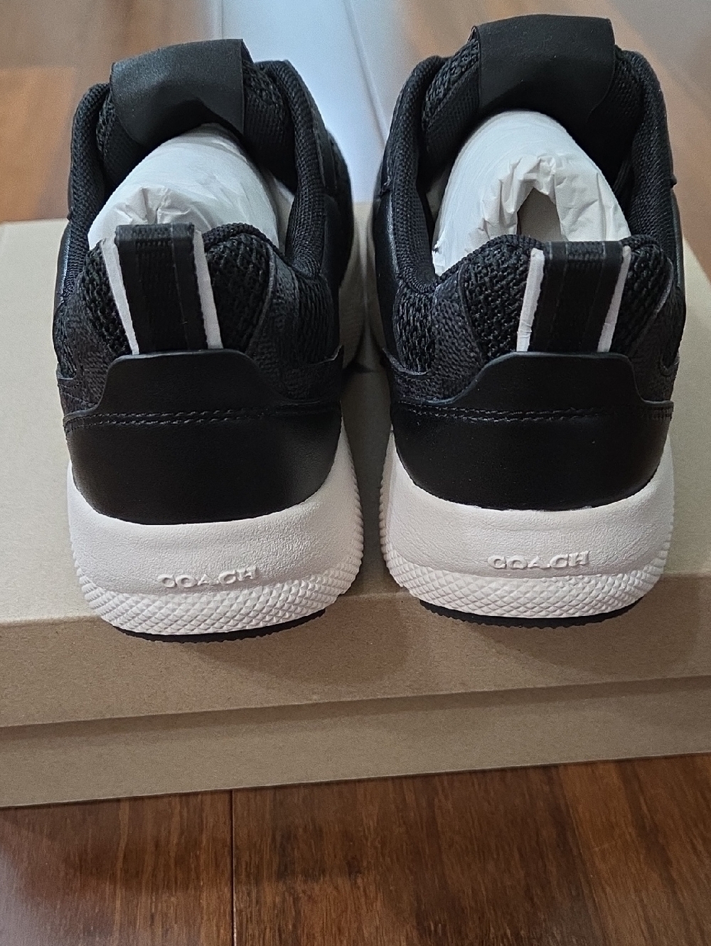 COACH STRIDER SNEAKERS SIGNATURE C BLACK & WHITE STYLE CY250 SIZE 7 NEW - Picture 6 of 8